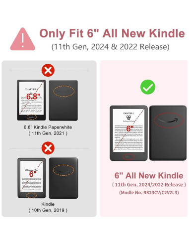 Funda para Kindle 11 Generación 2024/2022 NSXOXO con Auto Despertar