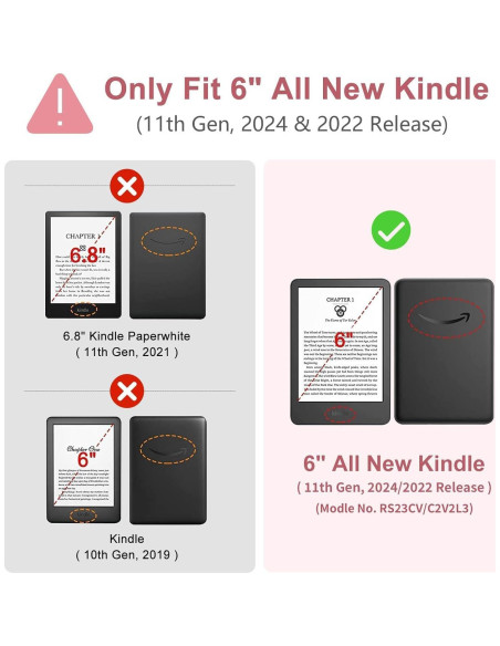 Funda para Kindle 11 Generación 2024/2022 NSXOXO con Auto Despertar