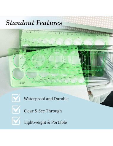 Plantillas de Círculo Ceemiaa - Paquete de 2 para Dibujo Geométrico