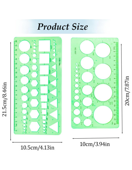 Plantillas de Círculo Ceemiaa - Paquete de 2 para Dibujo Geométrico