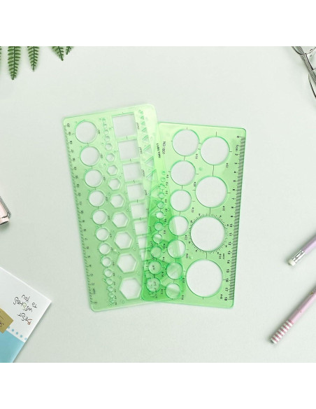 Plantillas de Círculo Ceemiaa - Paquete de 2 para Dibujo Geométrico