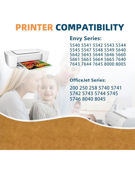 Cartucho de tinta negra 62XL PFKink para HP Envy y OfficeJet (2 unidades)