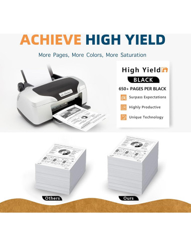 Cartucho de tinta negra 62XL PFKink para HP Envy y OfficeJet (2 unidades)