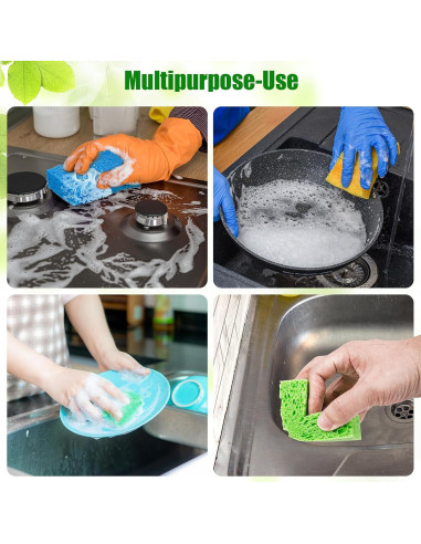12 Esponjas de Cocina VUKOKU Reutilizables Ecológicas Multiusos