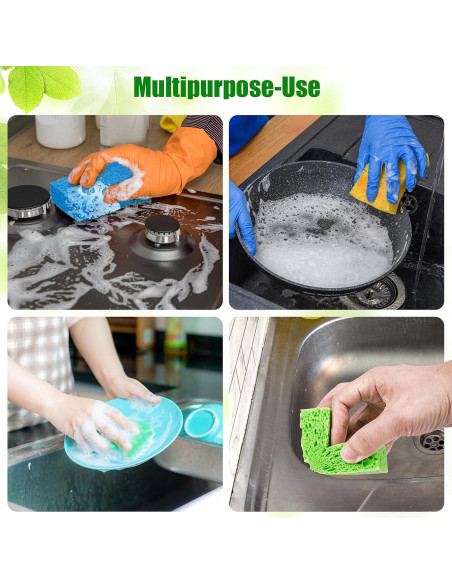 12 Esponjas de Cocina VUKOKU Reutilizables Ecológicas Multiusos