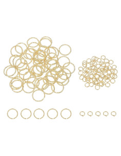 Kit 100 Anillas Abiertas y Retorcidas uxcell 4mm Oro K