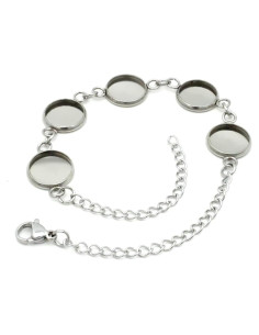 10 Paquetes de Pulseras de Acero Inoxidable 10 mm DIY Joyería