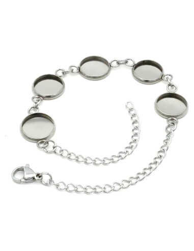 10 Paquetes de Pulseras de Acero Inoxidable 10 mm DIY Joyería