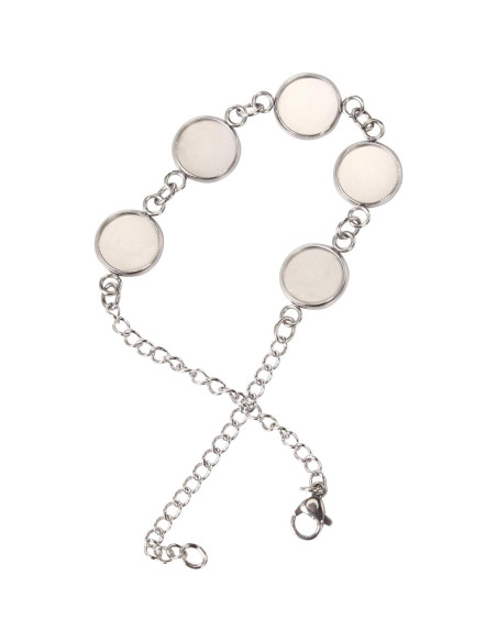 10 Paquetes de Pulseras de Acero Inoxidable 10 mm DIY Joyería