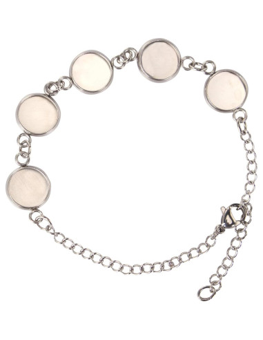 10 Paquetes de Pulseras de Acero Inoxidable 10 mm DIY Joyería