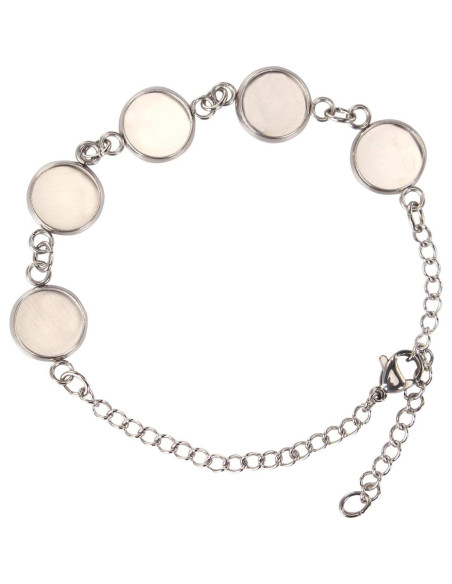 10 Paquetes de Pulseras de Acero Inoxidable 10 mm DIY Joyería