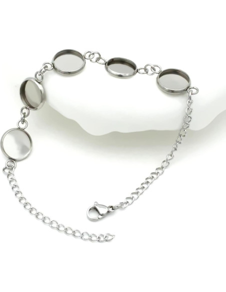 10 Paquetes de Pulseras de Acero Inoxidable 10 mm DIY Joyería