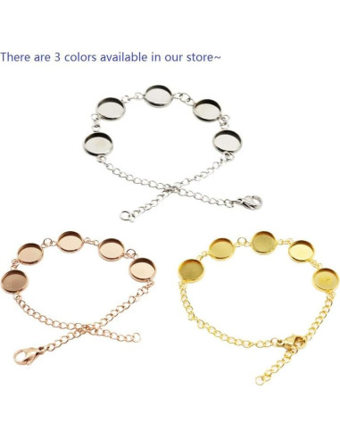 10 Paquetes de Pulseras de Acero Inoxidable 10 mm DIY Joyería