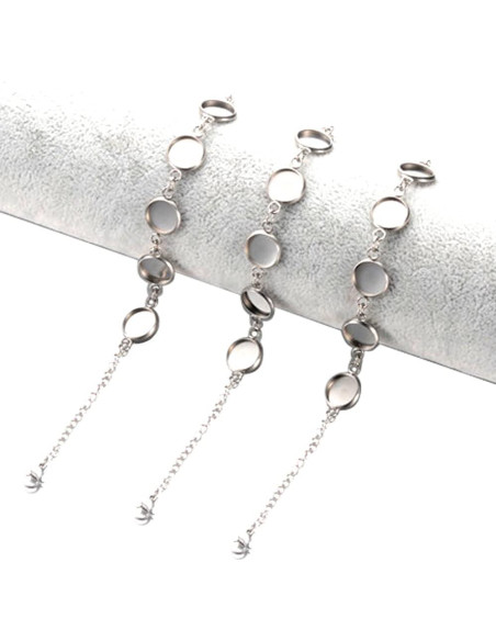 10 Paquetes de Pulseras de Acero Inoxidable 10 mm DIY Joyería