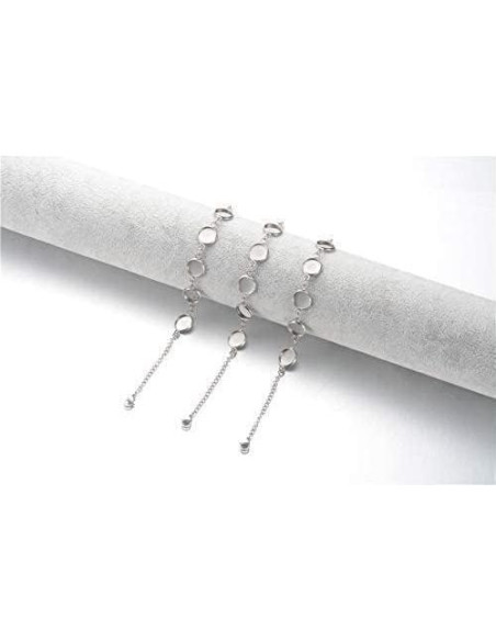 10 Paquetes de Pulseras de Acero Inoxidable 10 mm DIY Joyería