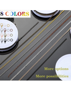 Kit de Fabricación de Joyas YZDTECH - Cadena 24.38 m, 8 Colores, 80 Cierres 2