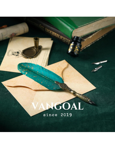 Pluma de Caligrafía VANGOAL Verde Vintage con Tinta Negra