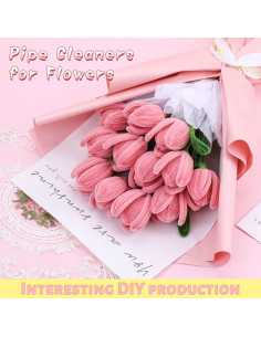 Kit de Manualidades UzecPk - Limpiapipas Rosa y Verde 2