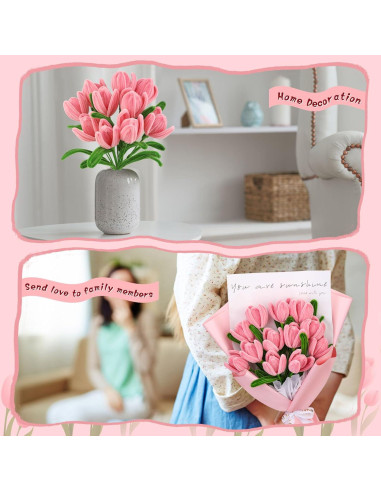 Kit de Manualidades UzecPk - Limpiapipas Rosa y Verde