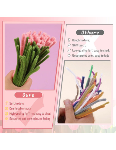 Kit de Manualidades UzecPk - Limpiapipas Rosa y Verde