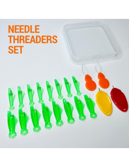 Juego de Enhebradores de Agujas VONEEDL 30 Pcs Tipo Pez