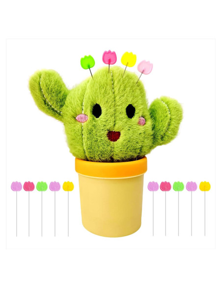 Juego de Costura Wefadingla Cactus con 50 Agujas y Accesorios