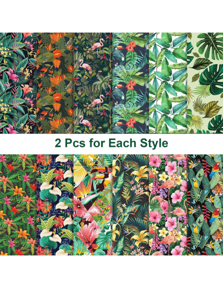 24 Hojas de Papel Tropical Sorkwo 30.48x30.48cm - 12 Diseños