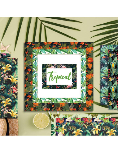 24 Hojas de Papel Tropical Sorkwo 30.48x30.48cm - 12 Diseños