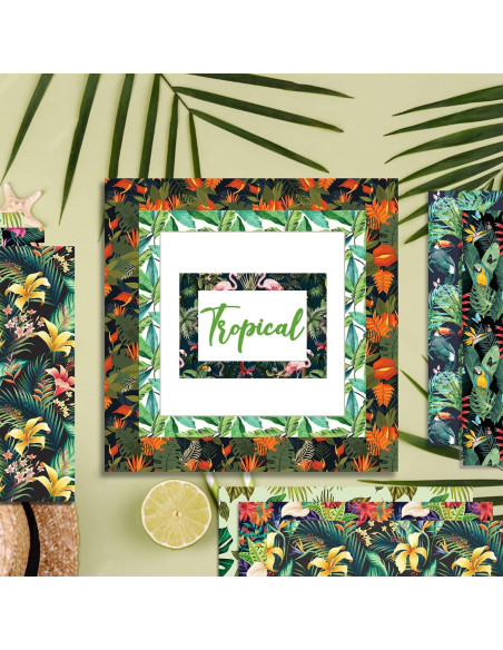 24 Hojas de Papel Tropical Sorkwo 30.48x30.48cm - 12 Diseños