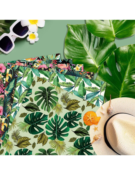 24 Hojas de Papel Tropical Sorkwo 30.48x30.48cm - 12 Diseños
