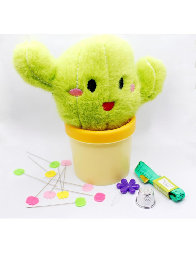 Juego de Costura Wefadingla Cactus con 50 Agujas y Accesorios