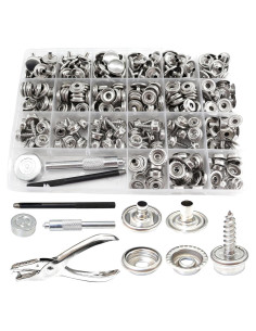 Kit de Botones de Lienzo 324 Piezas Acero Inoxidable DIY