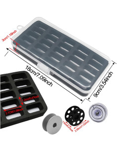 Caja de Almacenamiento de Bobinas YEQIN Jumbo M 2Pcs Transparente 2