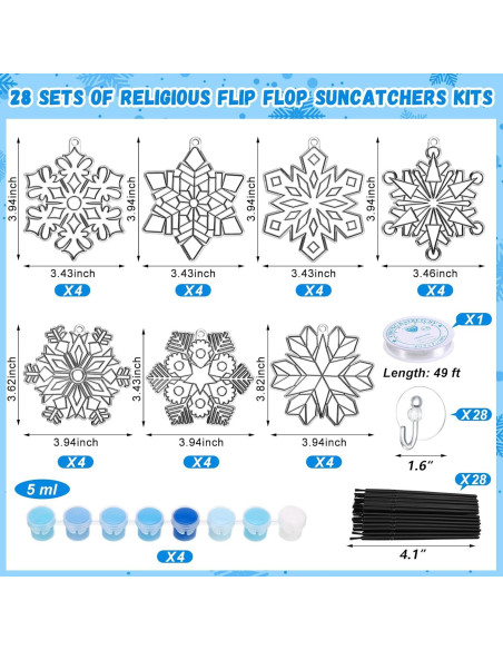Kit de Manualidades Poen 28 Atrapasoles Copo de Nieve DIY