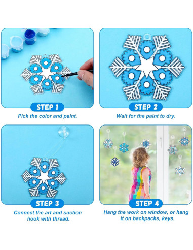 Kit de Manualidades Poen 28 Atrapasoles Copo de Nieve DIY