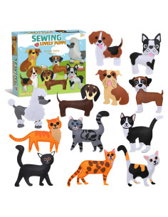 Kit de Costura para Niños JEEKALO 12 Animales Fieltro DIY
