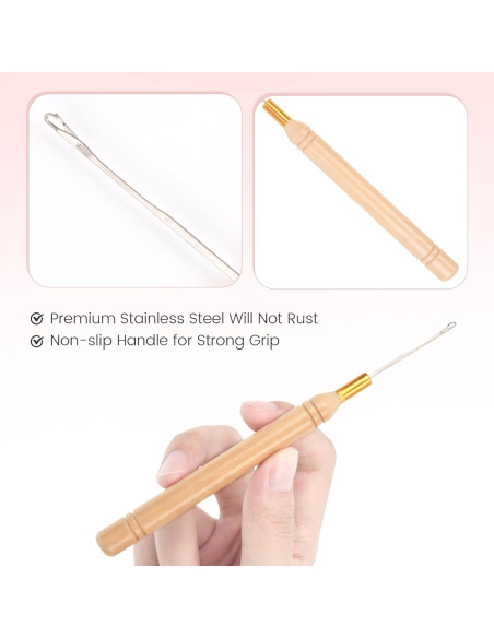 Kit de Ganchillo 3PCS Vlasy con Enhebrador y Herramientas