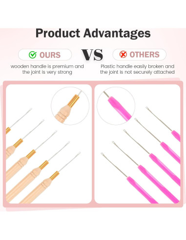 Kit de Ganchillo 3PCS Vlasy con Enhebrador y Herramientas