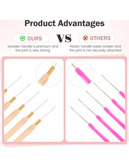 Kit de Ganchillo 3PCS Vlasy con Enhebrador y Herramientas