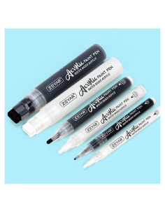 Marcadores Acrílicos ZEYAR, 6 Piezas, Punta Extra Fina y Jumbo