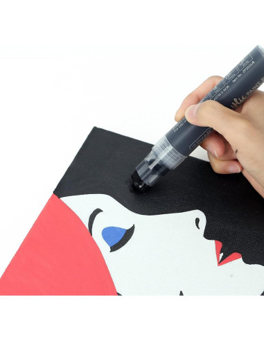 Marcadores Acrílicos ZEYAR, 6 Piezas, Punta Extra Fina y Jumbo