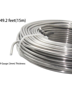 Alambre de Artesanía de Aluminio 9 Gauge (3mm) 15m Flexible 2