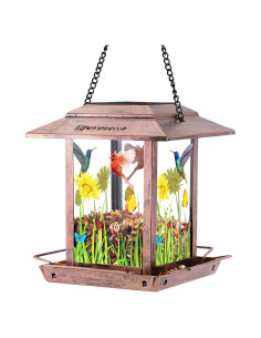 Comedero de Aves Solar DesGully 1.13 kg Metal Cobre Vintage