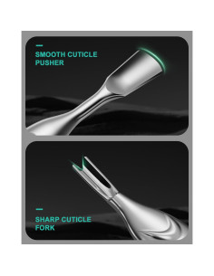 BEZOX Empujador de Cutículas 2 en 1 - Acero Inoxidable 2