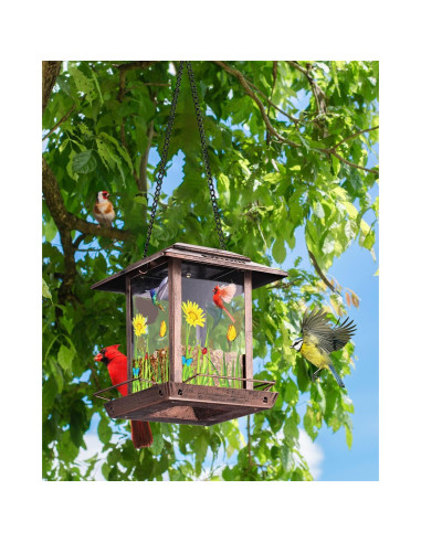 Comedero de Aves Solar DesGully 1.13 kg Metal Cobre Vintage