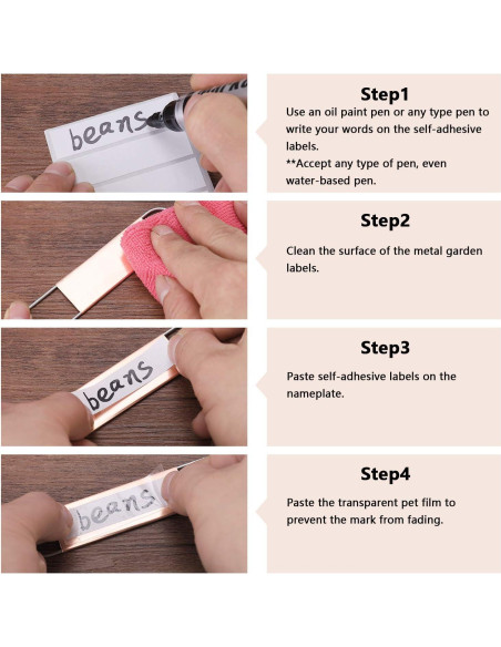 25 Etiquetas de Cobre para Plantas Wanapure 20.32 cm Reutilizables