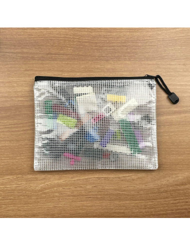 Bolsa de Documentos Oaimyy A5 Negra - 6 Pcs, Cremallera Malla