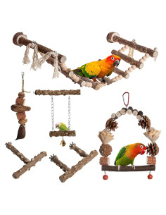 Set de Juguetes Naturales para Aves JJunLiM - 6 Piezas