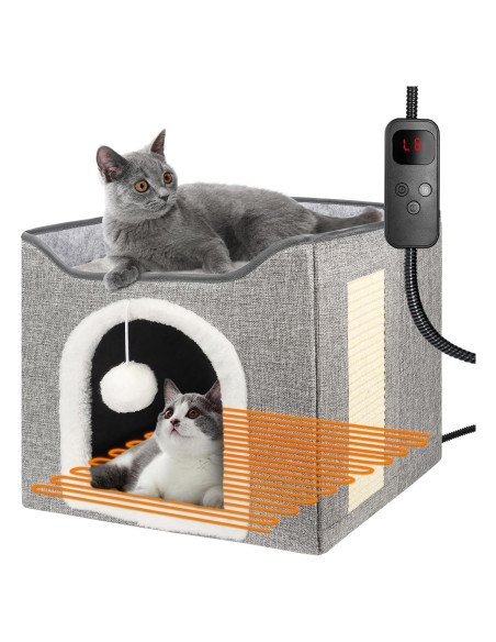 Cama Térmica para Gatos HXPLN con Almohadilla Removible 40x34cm