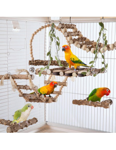 Set de Juguetes Naturales para Aves JJunLiM - 6 Piezas 2